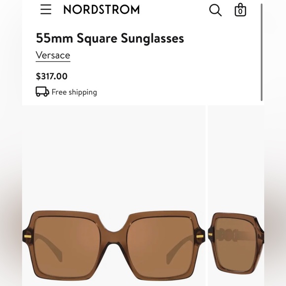 VERSACE LOGO MEDALLIONS FOR A SIGNATURE STATEMENT ON TRANSPARENT BROWN SUNNIES - Picture 4 of 16